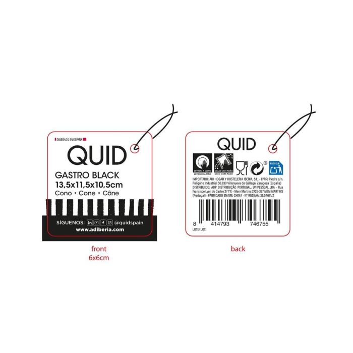 Medio Cono Metal Gastro Black Quid 13,5x11,5x10,5 cm (24 Unidades) 6 Medio Cono Metal Gastro Black Quid 13,5x11,5x10,5 cm (24 Unidades) 6