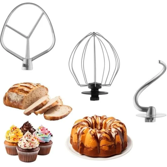 Sencor STM 3637TQ - Robot pâtissier multifonction avec batteur sur socle, bol inox 5.5 L, 1300 W, 6 vitesses, fonction Pulse et 3 accessoires Sencor STM 3637TQ - Robot pâtissier multifonction avec batteur sur socle, bol inox 5.5 L, 1300 W, 6 vitesses, fonction Pulse et 3 accessoires