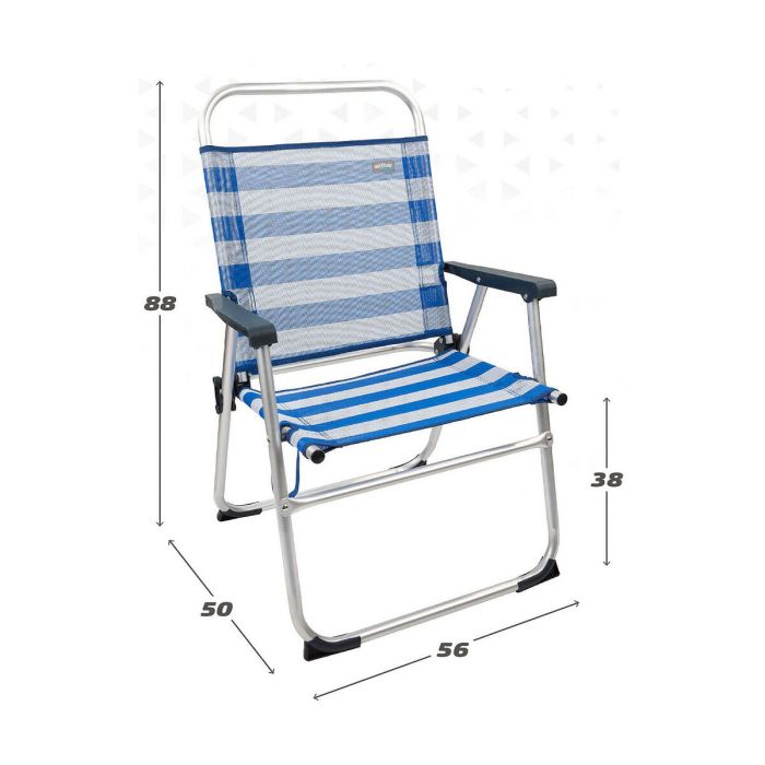 Chaise de Plage Aktive Blanc Blue marine 56 x 50 x 88 cm 48 x 50 x 88 cm Marin 1