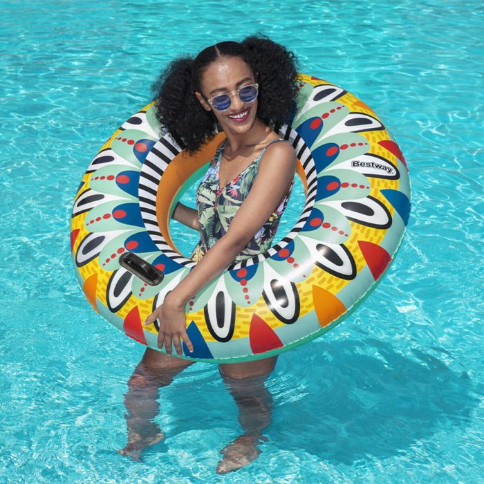 Bestway Flotteur Gonflable avec Poignées Azteca D107 cm +12 Ans Plage et Piscine 36294 1