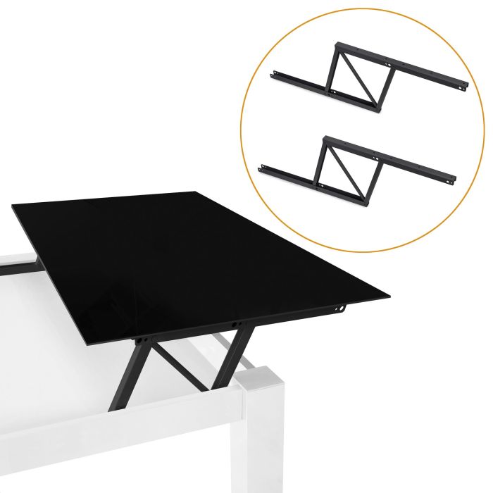 Emuca Ensemble de mécanismes de levage pour tables basses, permette elevare la mesa 192mm, Acier, Peint en noir 3 Emuca Ensemble de mécanismes de levage pour tables basses, permette elevare la mesa 192mm, Acier, Peint en noir 3
