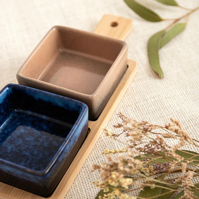 Tabla Aperitivo Bambú Cerámica Moana Bidasoa 25x9,5x4,5 cm 3