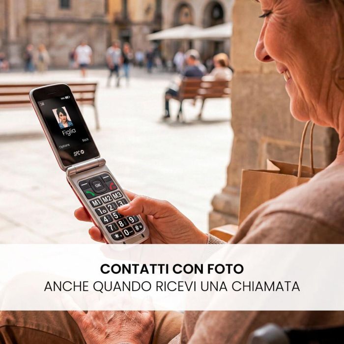 Téléphone portable pour personnes âgées SPC 2339R Rouge 128 GB