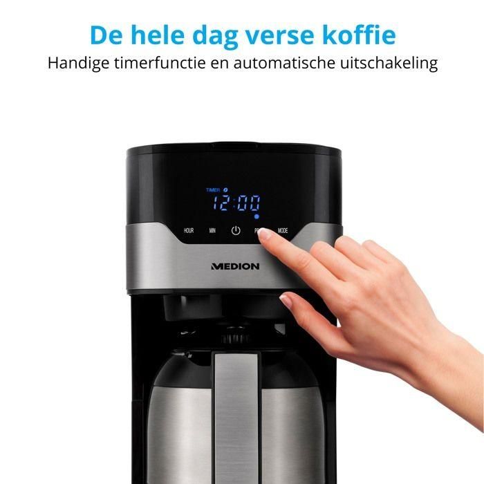 Cafetiere filtre programmable avec carafe - MEDION - MD 18458 - isotherme - 900W - 1,2 L 3 Cafetiere filtre programmable avec carafe - MEDION - MD 18458 - isotherme - 900W - 1,2 L 3