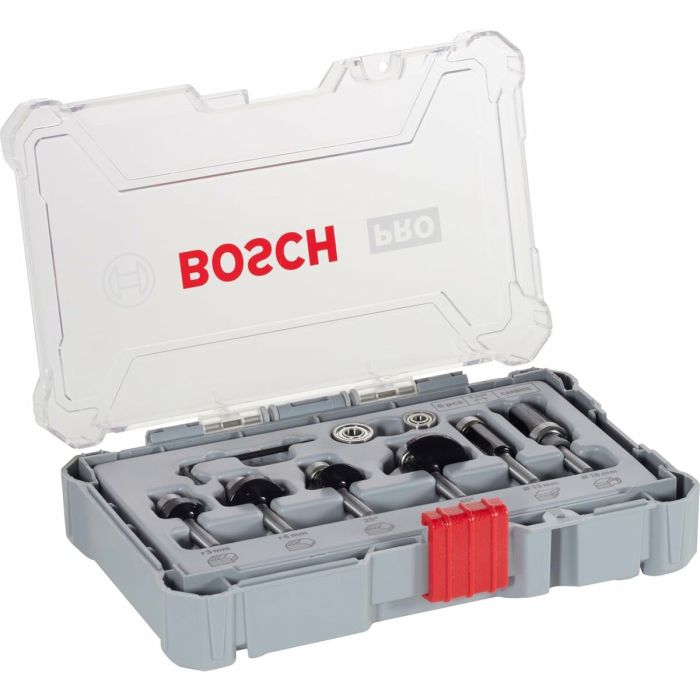 Kit de fraises multiusages BOSCH 6 mm 6 Pièces 10 Kit de fraises multiusages BOSCH 6 mm 6 Pièces 10