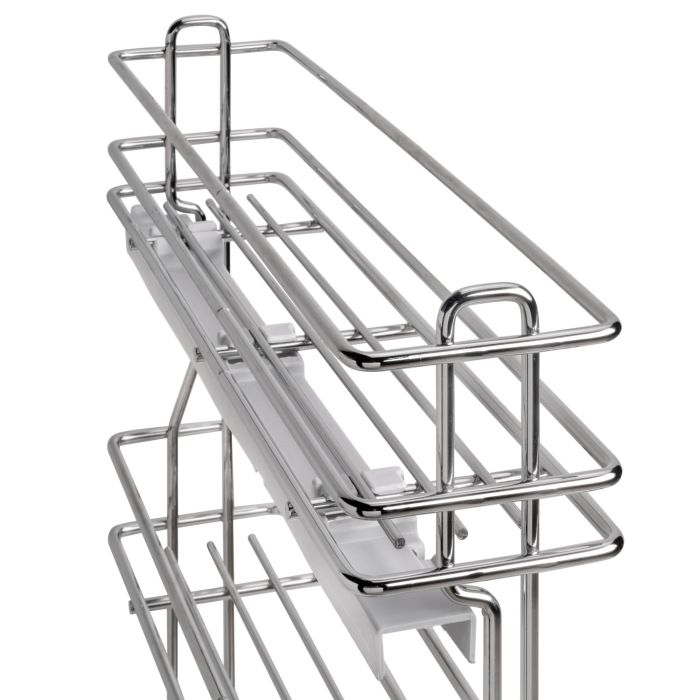 Emuca porte-bouteilles extractible SupraMax avec fermeture à amortie, gauche, 3 plateaux, module 150mm, Acier, Chromé 2 Emuca porte-bouteilles extractible SupraMax avec fermeture à amortie, gauche, 3 plateaux, module 150mm, Acier, Chromé 2