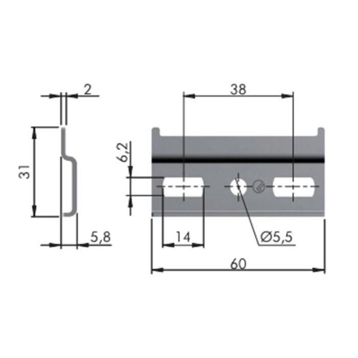 Placa Metal A31 Para Colgador Apc6 Largo 60 Italiana Ferramenta 1