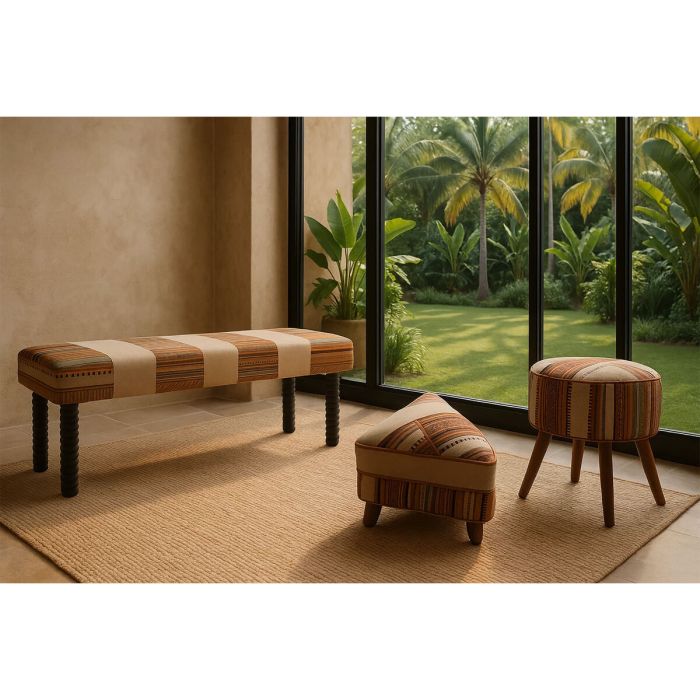 Repose-pied Home ESPRIT 40 x 40 x 45 cm 2 Repose-pied Home ESPRIT 40 x 40 x 45 cm 2
