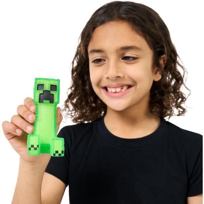 Figurine extensible - GOO JIT ZU - Minecraft Creeper - 11 cm - Texture élastique - Extensible 3x 1