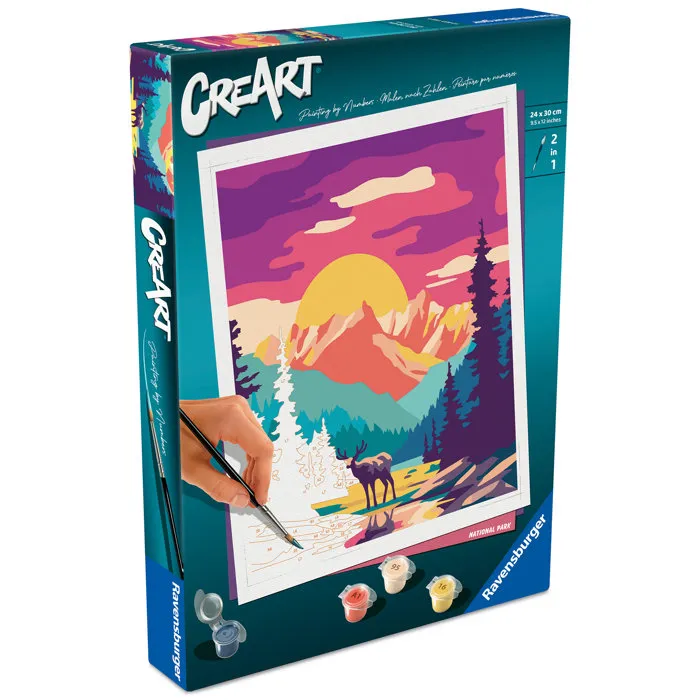 Ravensburger - CreArt - Peinture par numéros pour Adultes - Parc National - Format 24x30 cm - Loisir Créatif - Réf. 12023148 Ravensburger - CreArt - Peinture par numéros pour Adultes - Parc National - Format 24x30 cm - Loisir Créatif - Réf. 12023148