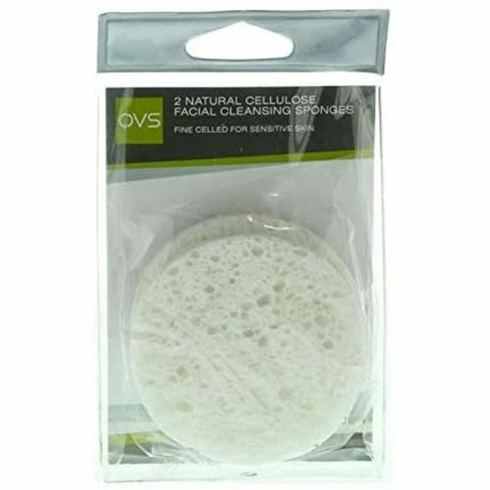 Éponge Faciale QVS 2523516 Cellulose Blanc (2 uds) 1