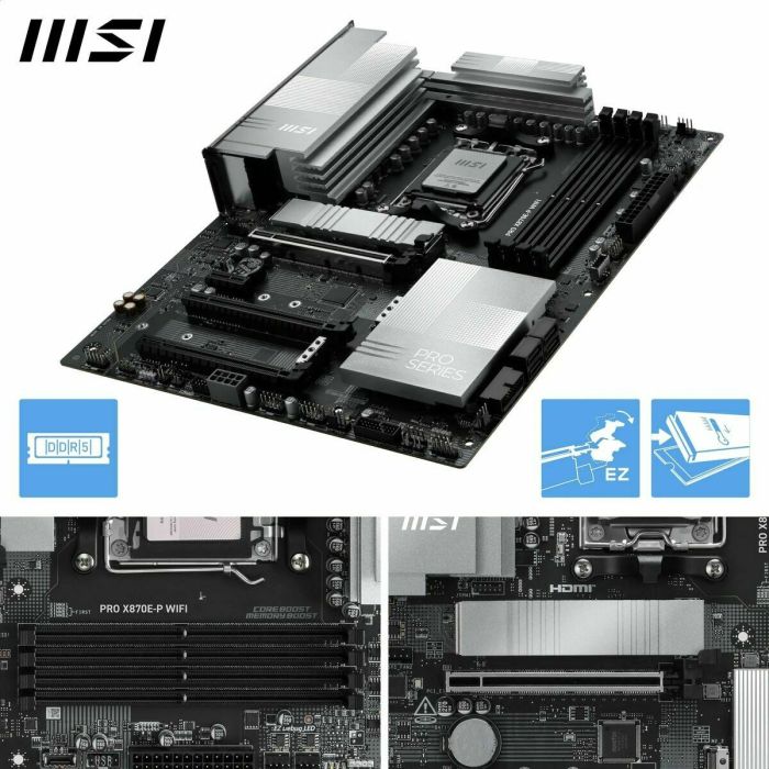 Carte Mère MSI 911-7E70-002 AMD X870E AMD AM5 5 Carte Mère MSI 911-7E70-002 AMD X870E AMD AM5 5