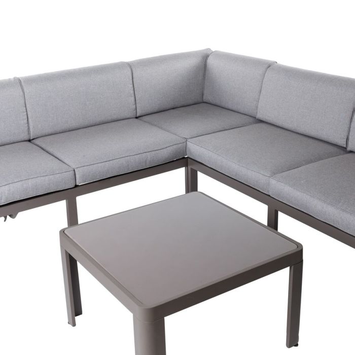 Table d'appoint Stella Gris Aluminium Verre trempé 70 x 70 x 40 cm 1