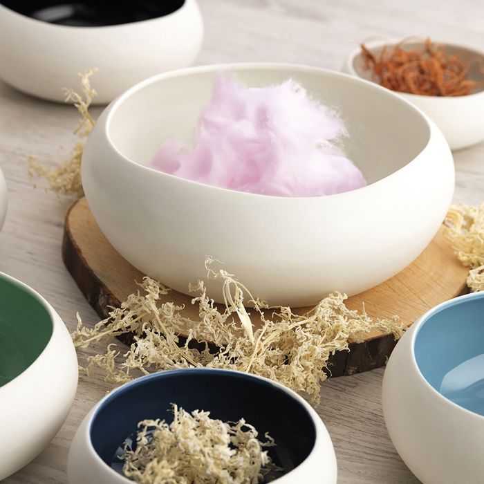 Bol pour Apéritifs Ariane Organic Blanc Céramique Ø 21 cm (2 Unités) 3