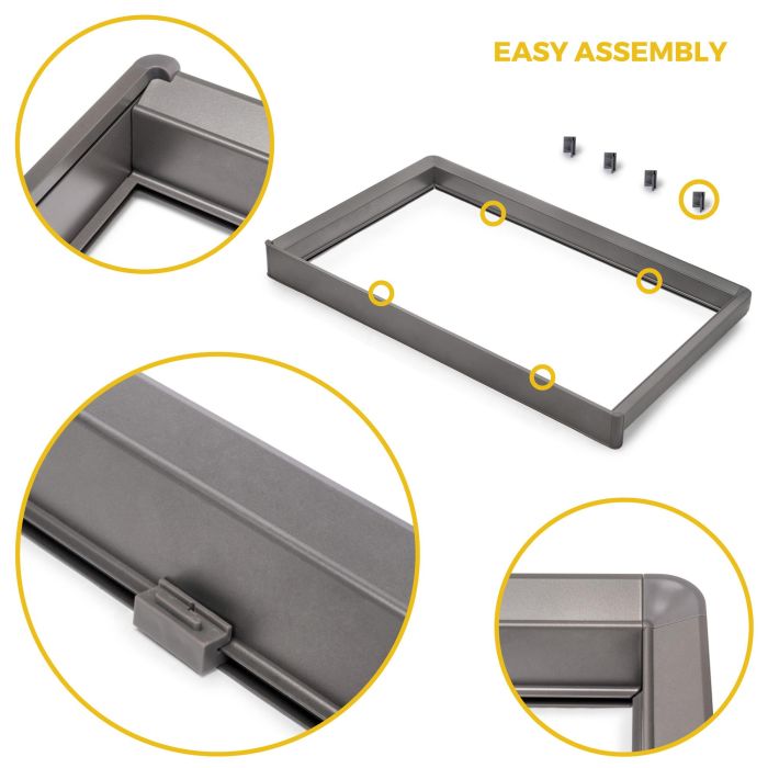 Emuca Kit tiroir à chaussures et rack ajustable Quartz pour armoires, glissières extension totale et à fermeture douce, Module 80cm, Finition Titane 9