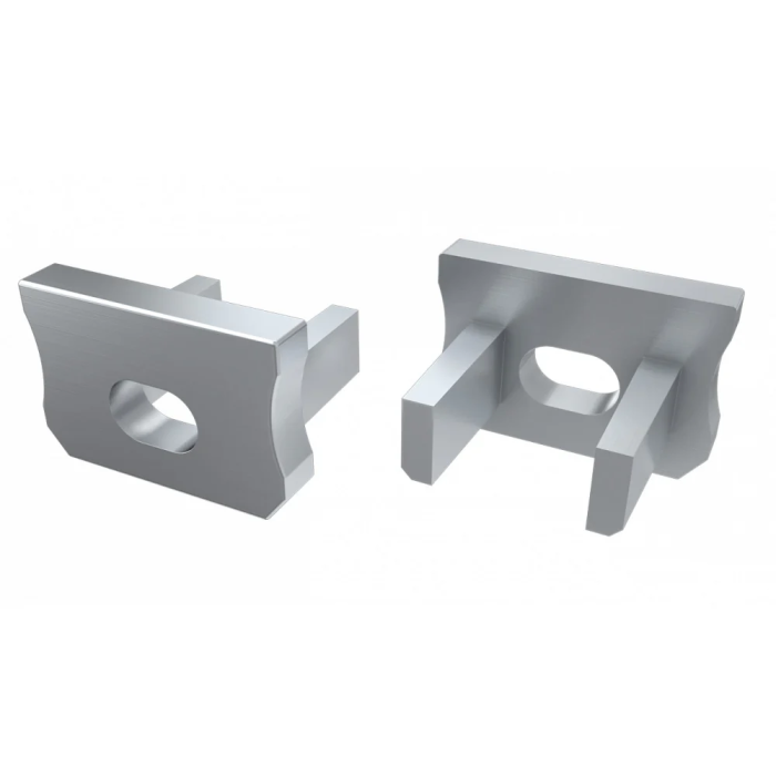 Bouchon de terminaison pour profil type X, plastique inox avec trou 7 Bouchon de terminaison pour profil type X, plastique inox avec trou 7