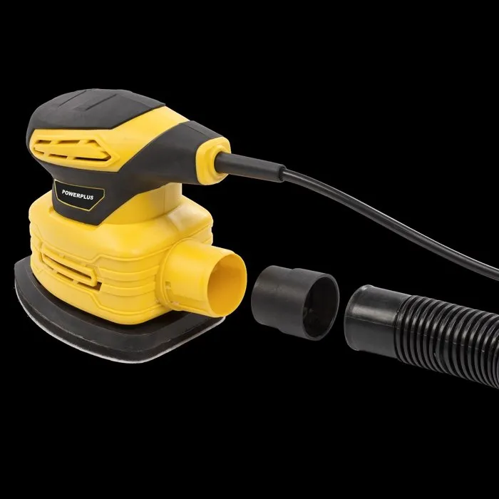 Powerplus POWDP50200 Ponceuse vibrante 180 W, plateau delta, pour gaucher et droitier, 5 feuilles abrasives incluses, sac à poussière