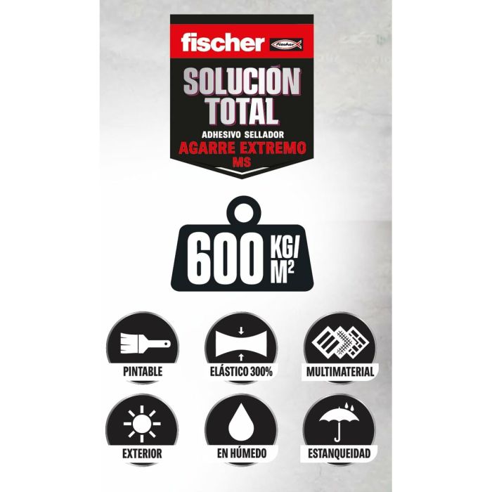 Scellant/Adhésif Fischer Solución Total 572475 Blanc 290 ml Extra-fort 2 Scellant/Adhésif Fischer Solución Total 572475 Blanc 290 ml Extra-fort 2