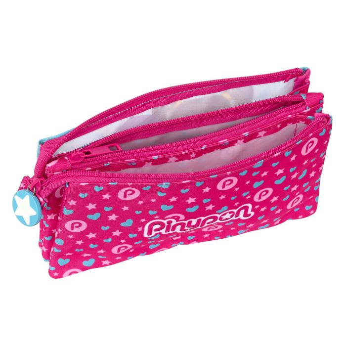 Trousse Fourre-Tout Double Pinypon Bleu Rose 22 x 12 x 3 cm 1