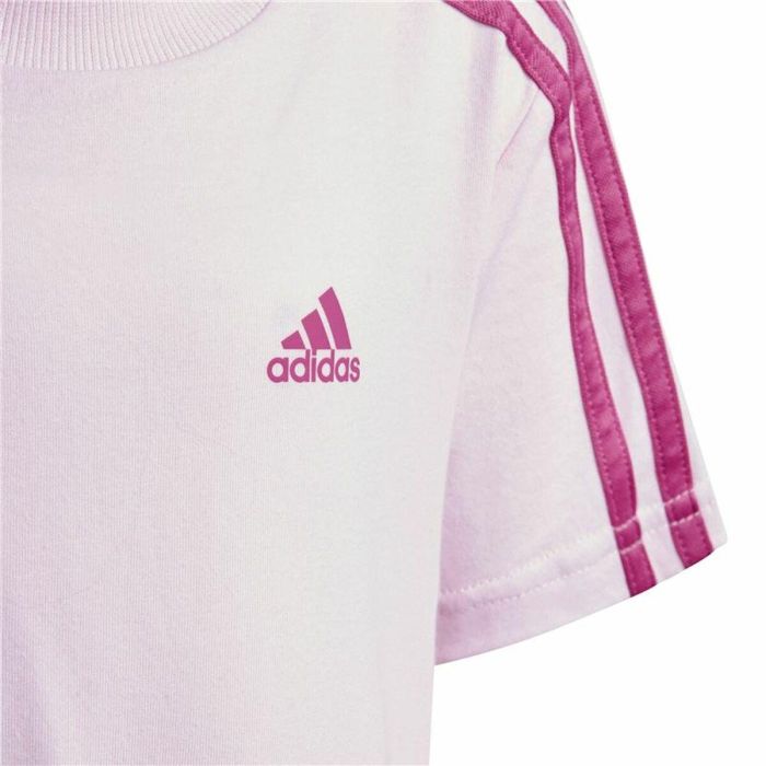Ensemble de Sport pour Enfants Adidas 3 Stripes Rose 2