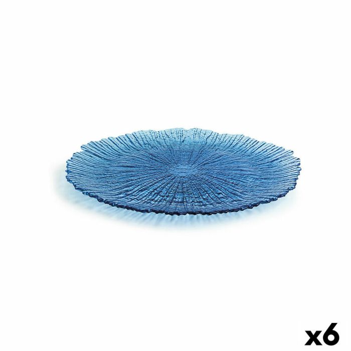 Assiette plate Quid Mar de Viento Bleu verre (Ø 28 cm) (Pack 6x) 1