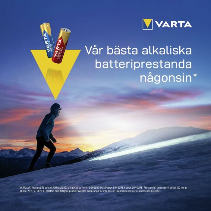 Batteries Varta alkalina longlife power aa - lr06 1,5 V AA LR06 (24 Pièces) (24 Unités) 4 Batteries Varta alkalina longlife power aa - lr06 1,5 V AA LR06 (24 Pièces) (24 Unités) 4
