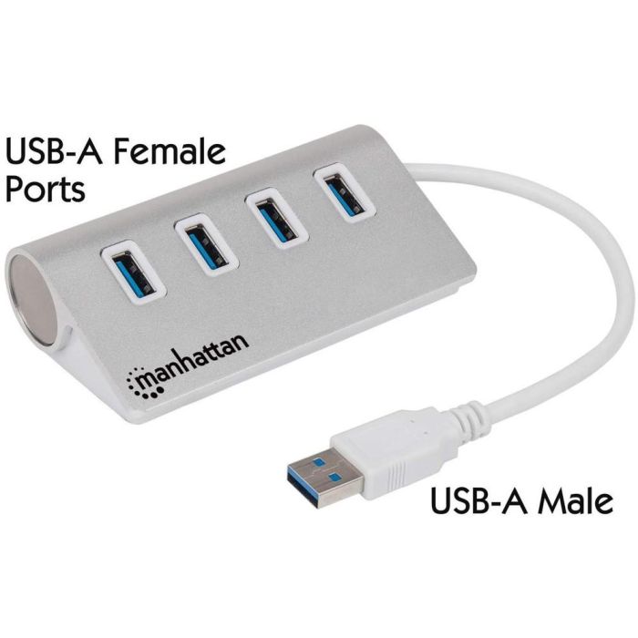 MANHATTAN Hub 4-Port 4xUSB3.0 Alu Strom: USB 1 MANHATTAN Hub 4-Port 4xUSB3.0 Alu Strom: USB 1
