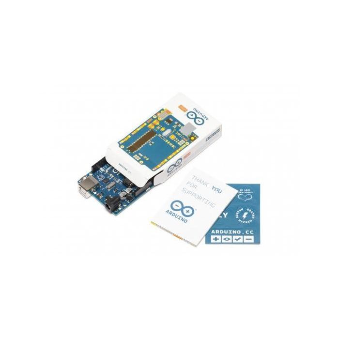 Arduino Uno Rev3 - Carte de développement avec microcontrôleur ATmega328, entrée 7-12V, 14 E/S digitales, 6 entrées analogiques et port USB