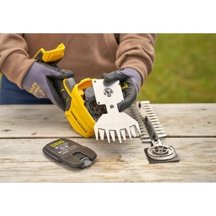 Taille-haie et cisaille a gazon sans fil - Stanley Fatmax - STCSS20B-XJ - 18V - Lames interchangeables - Sans batterie 4