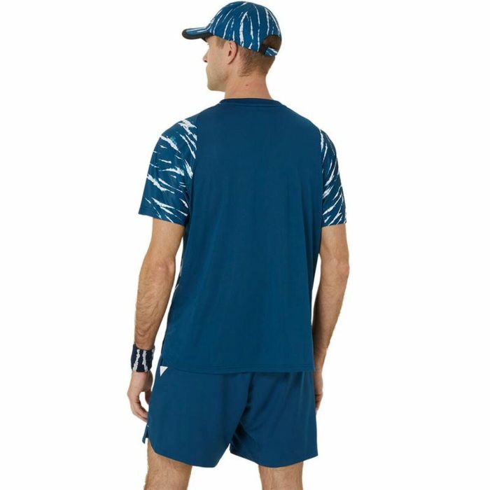Maillot de Corps de Sport à Manches Coupe Asics Game Ss Top Bleu Tennis 5