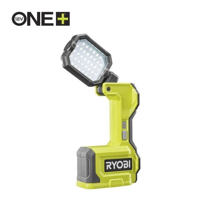 Lampe LED - RYOBI - 18V - pivotable - 1 500 / 700 / 200 Lumens - Ports USB-A et USB-C - Compatible RYOBI LINK et base magnétique 1