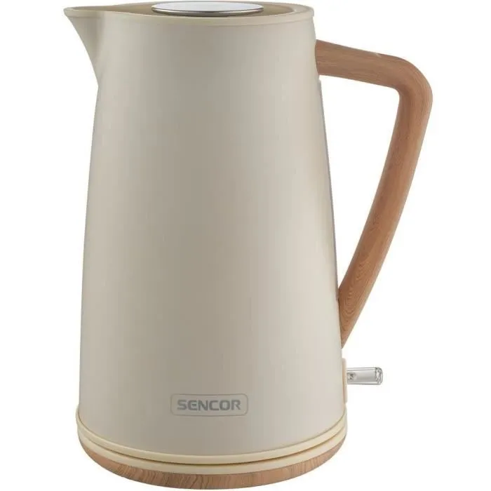 Sencor SWK 2717YG - Bouilloire électrique 1,7 L en acier inoxydable 304, base 360°, 2250 W, jauge d'eau, arrêt automatique, LED