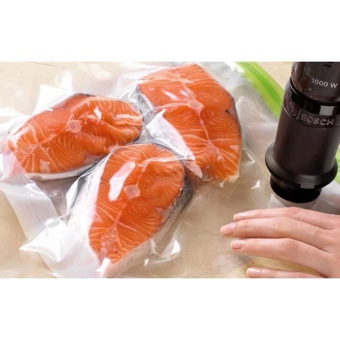 Bosch MSZV0FB3 - Lot de 3 sacs de congélation sous vide, 3,8 litres avec fermeture à glissière pour conservation longue durée Bosch MSZV0FB3 - Lot de 3 sacs de congélation sous vide, 3,8 litres avec fermeture à glissière pour conservation longue durée