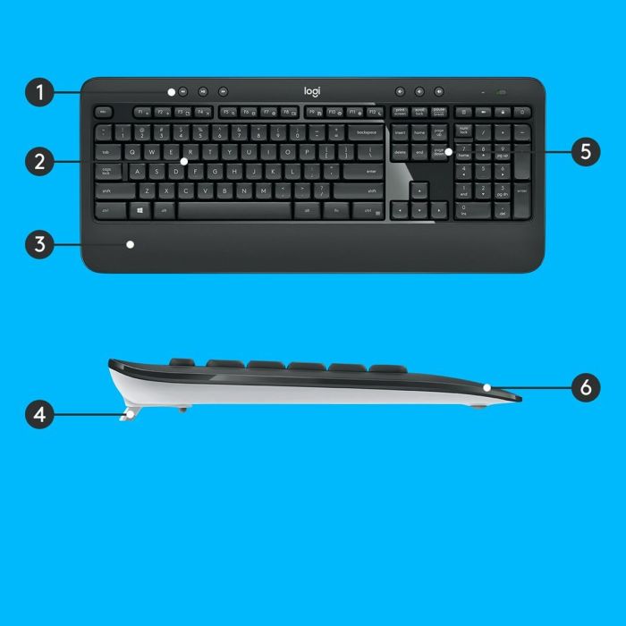 clavier et souris Logitech 920-008685 Noir Qwerty US 5
