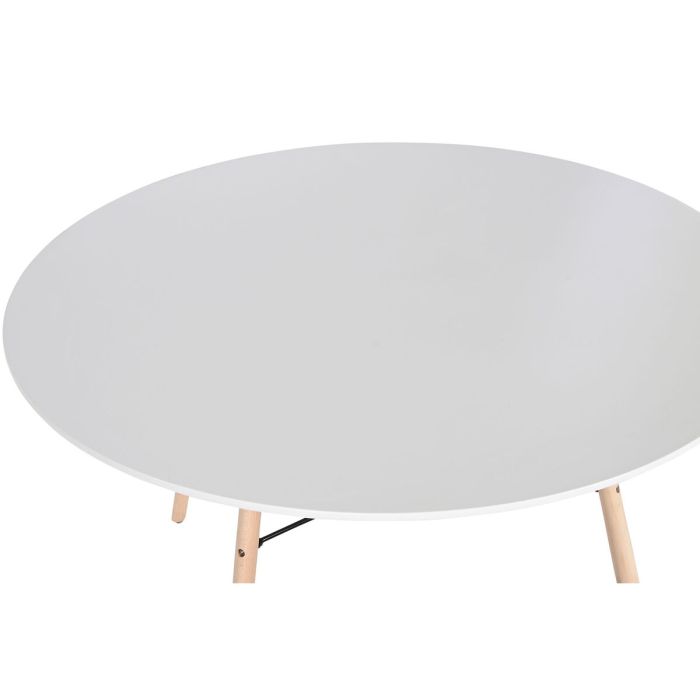 Table de Salle à Manger Home ESPRIT Blanc Noir Naturel Bouleau Bois MDF 120 x 120 x 74 cm 4