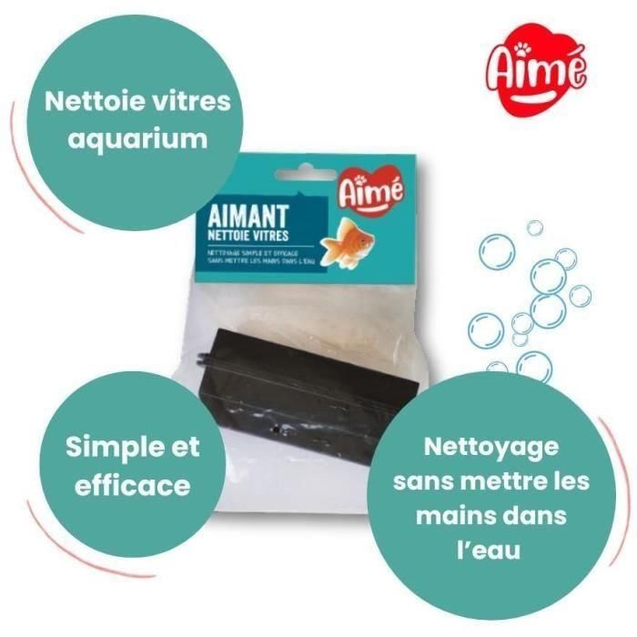 Aimant aquarium Nettoie vitres - AIMÉ - 10cm 1 Aimant aquarium Nettoie vitres - AIMÉ - 10cm 1