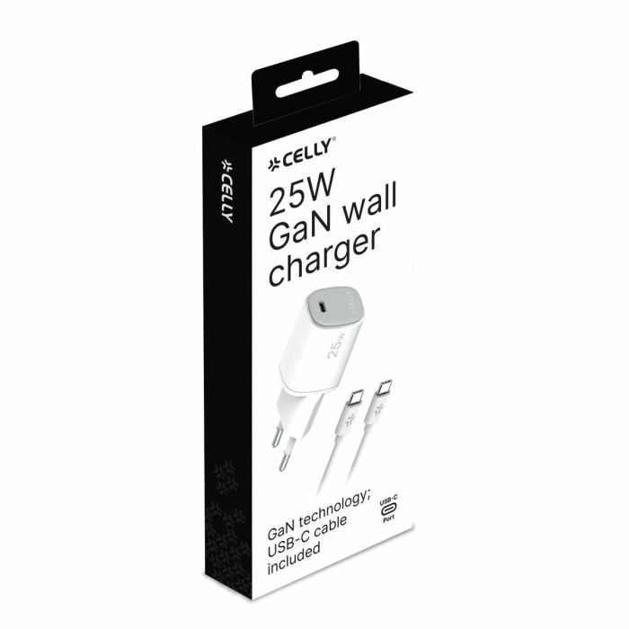 Câble USB Celly UPTC1USBC25WCTC Blanc 3 Câble USB Celly UPTC1USBC25WCTC Blanc 3