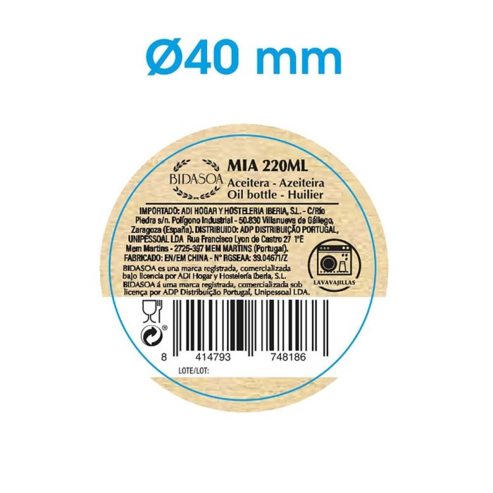 Aceitera Spray Vidrio Mia Bidasoa 240 mL 1 Aceitera Spray Vidrio Mia Bidasoa 240 mL 1