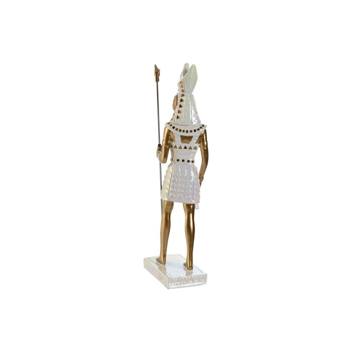 Figurine Décorative Home ESPRIT Blanc Doré Résine Oriental Égyptien 7 x 11,5 x 36 cm (2 Unités) 1