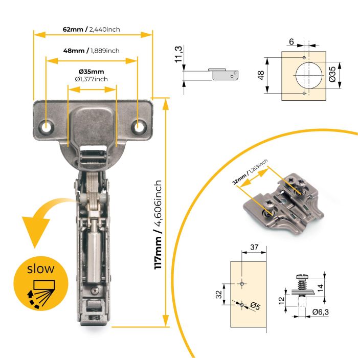 Emuca Lot de 20 charnières coudées X91 avec fermeture amortie et embases Euro, hauteur 0, nickelé, titane 4 Emuca Lot de 20 charnières coudées X91 avec fermeture amortie et embases Euro, hauteur 0, nickelé, titane 4