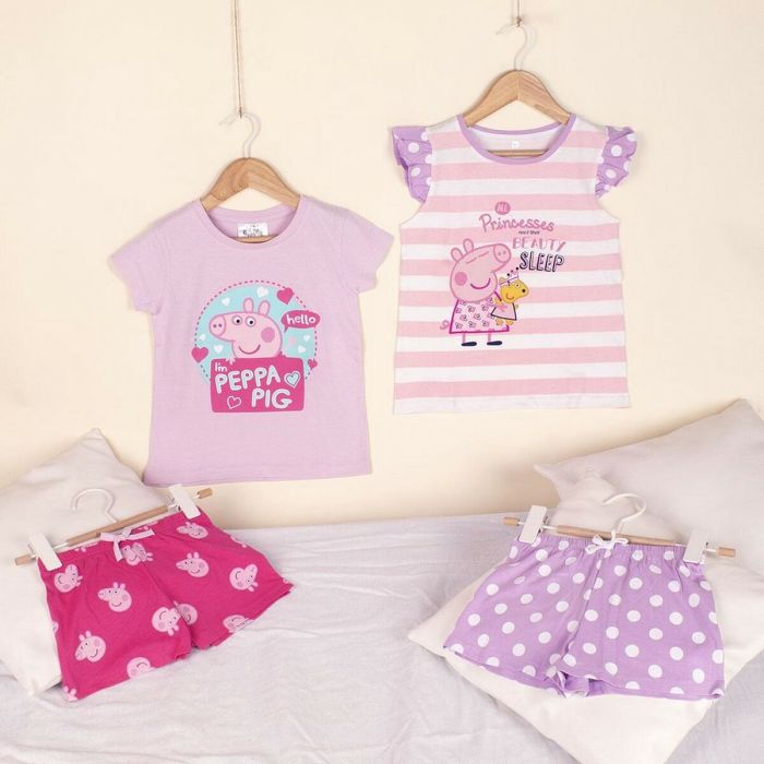 Pyjama D'Été Peppa Pig Rose Violet 5