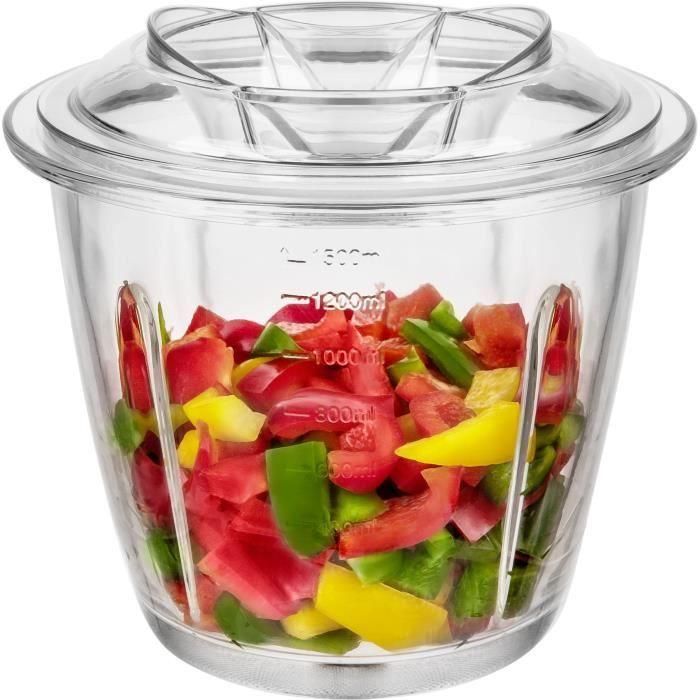 Sencor SCB 6150SS-EUE3 - Hachoir Électrique 800 W avec bol en verre de 1.5 L, 4 lames titane pour viande, légumes, purées, mayonnaise, base antidérapante Sencor SCB 6150SS-EUE3 - Hachoir Électrique 800 W avec bol en verre de 1.5 L, 4 lames titane pour viande, légumes, purées, mayonnaise, base antidérapante