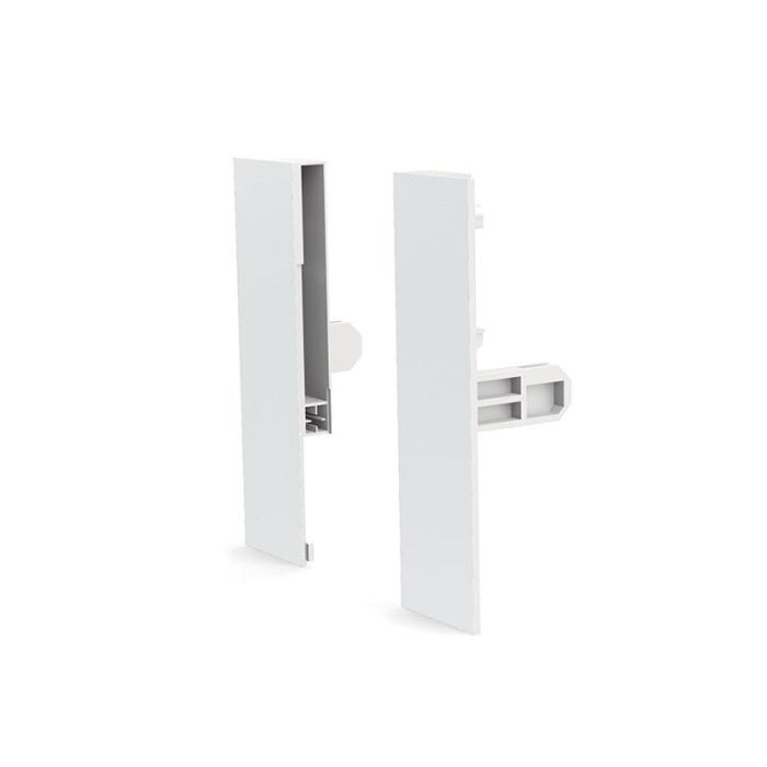 Juego Fijación Frontal Qube Para Vidrio H90 Acabado Blanco Altura H90 Herrajes Alk 2