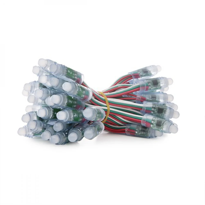 Pixel LED 0.3W 6Lm 12Mm 5V Epistar Fullcolor 19031C (Chaîne 50 Unités) 50.000H [DE-PIX-12-FULL] 0