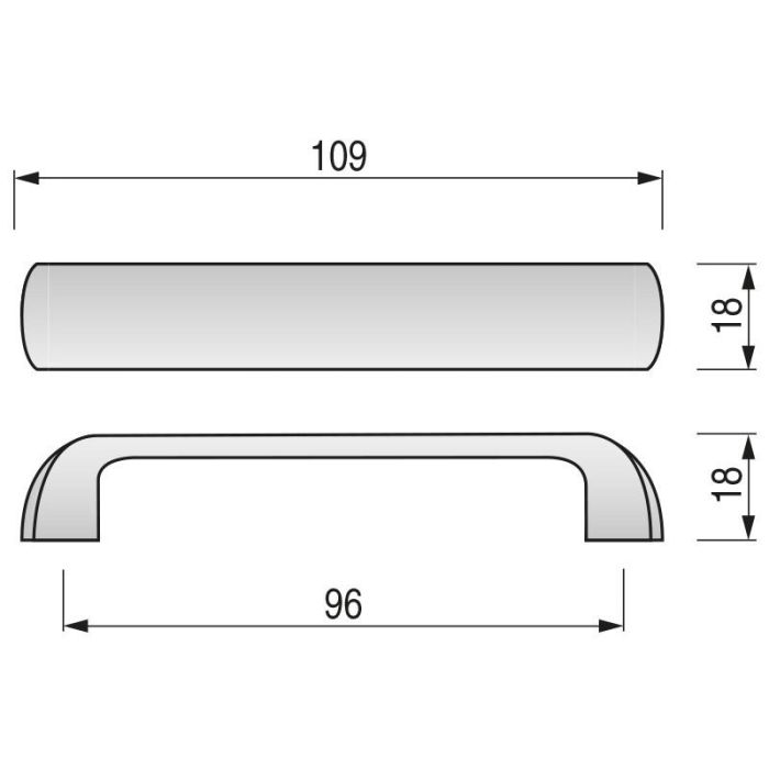 Tirador Zmk Acon L109 C96 Ral9006 Herrajes Alk 1