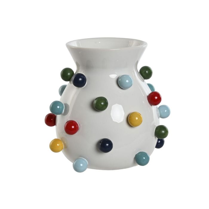 Vase Home ESPRIT Blanc Multicouleur Dolomite 20 x 20 x 20 cm