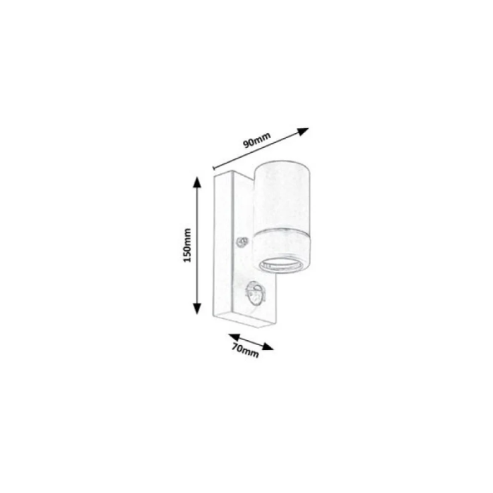 RABALUX Medina Applique Extérieure avec Capteur IP44 1xGU10 Noir MAT RAB-8834 1