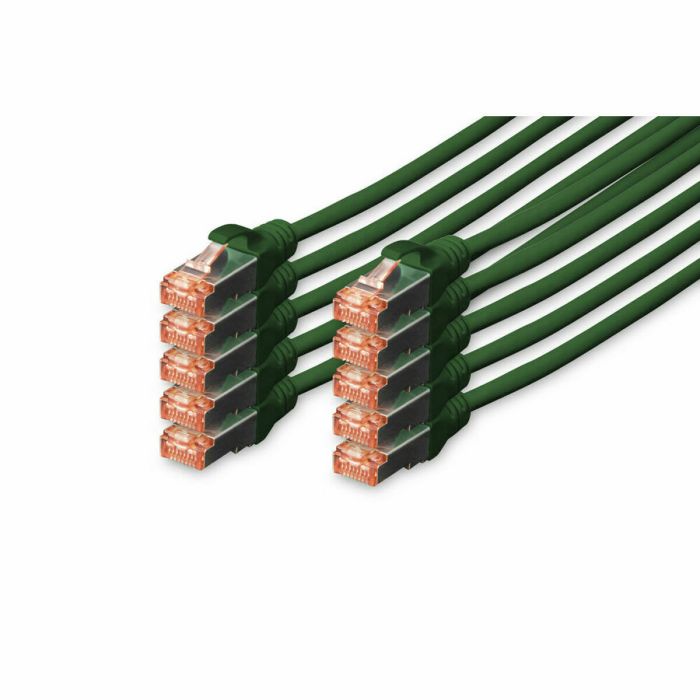 Digitus Câble de liaison CAT 6 S/FTP, 0,25m, Vert, 10 pièces