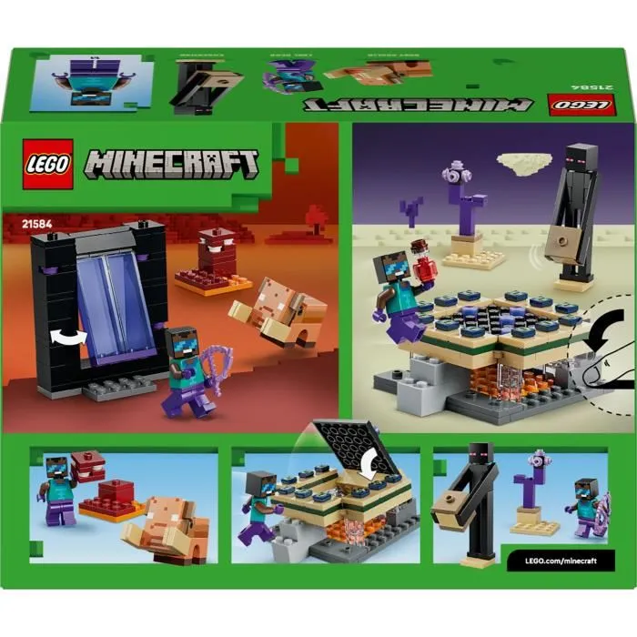 LEGO Minecraft Jeu de Construction 21584 Voyage à Travers les Portails du Nether et de l'Ender, Jeu Créatif pour Enfant à Partir de 7 Ans LEGO Minecraft Jeu de Construction 21584 Voyage à Travers les Portails du Nether et de l'Ender, Jeu Créatif pour Enfant à Partir de 7 Ans