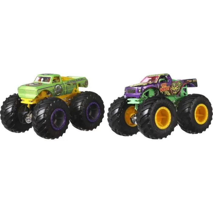 Hot Wheels Lot de 2 Monster Trucks - Véhicules de démolition à l'échelle 1:64 - Jouet pour enfants dès 3 ans 2